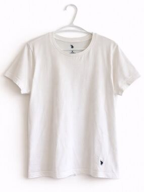 4/$20➡️ U.S. Polo Assn. White Crew Neck T-Shirt – Size Medium Fair